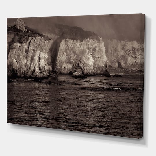 Designart - Gold Cliffs In The Fog